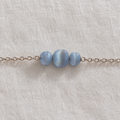 Blue Three-Bead Bracelet