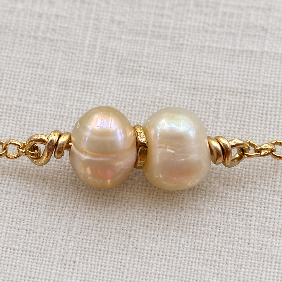 Double Pearl Chain Bracelet