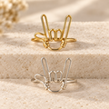 I Love You Wire Ring in gold-filled and sterling silver, shown together to compare material options; sold individually.