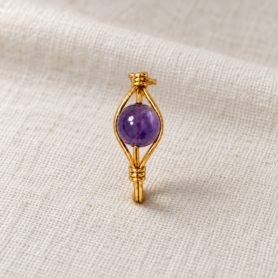 Purple Bead Ring